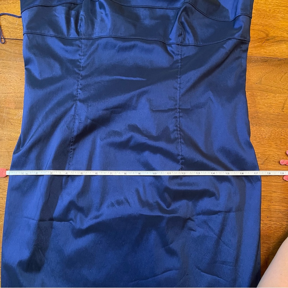 Adrianna Papell Blue Embellished Jeweled Gem Beaded Halter Cocktail Party dress - Picture 11 of 12